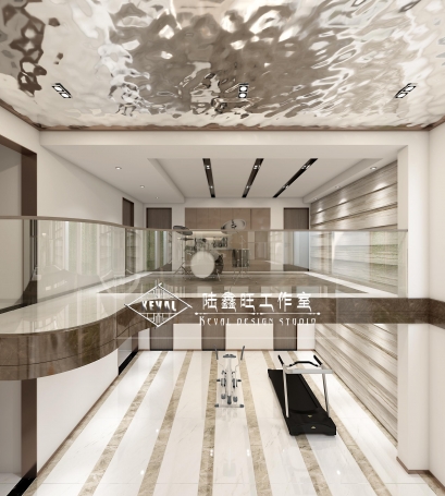 新城上坤樾山明月轻奢风格别墅装修效果图-3