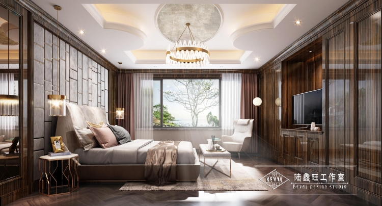 海上国际花园新古典风格别墅装修效果图-3