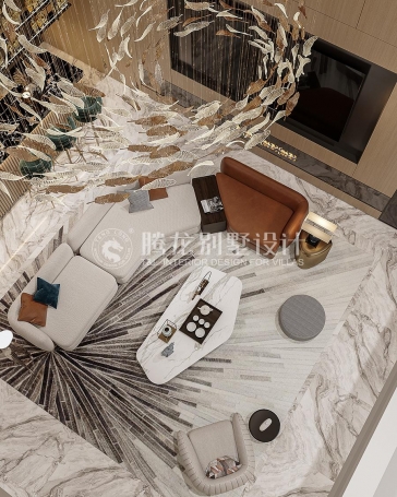 上海桃花源轻奢风格别墅装修效果图-4