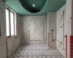 海上湾华庭紫园木作阶段工地现场图-4