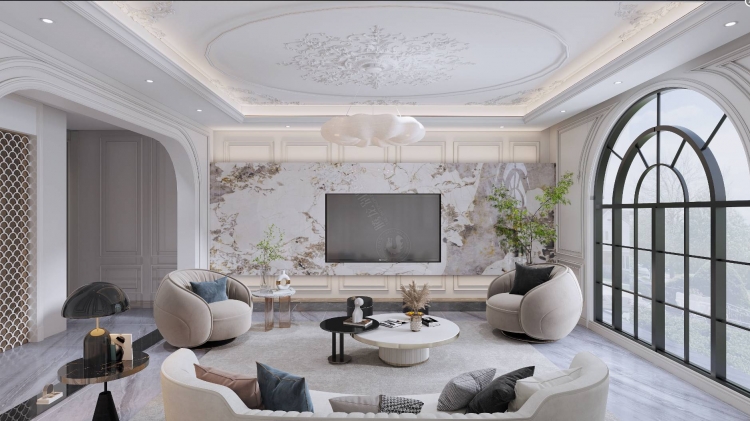 梵高别墅法式风格别墅装修效果图-2