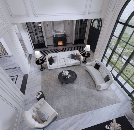 梵高别墅法式风格别墅装修效果图-6