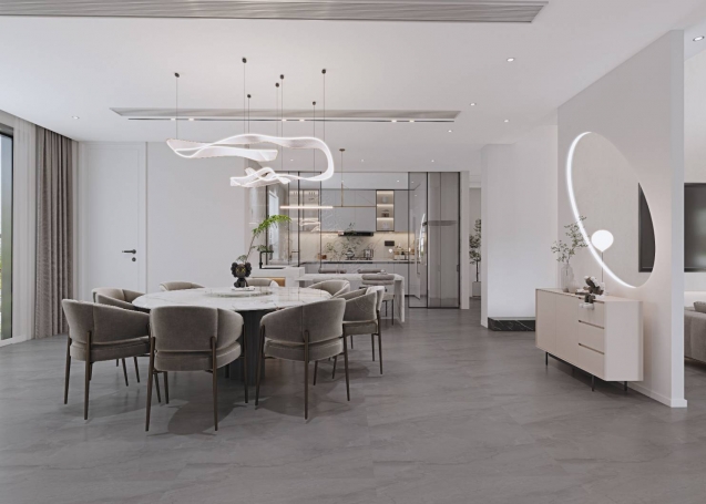 海通花苑现代简约别墅装修效果图-2