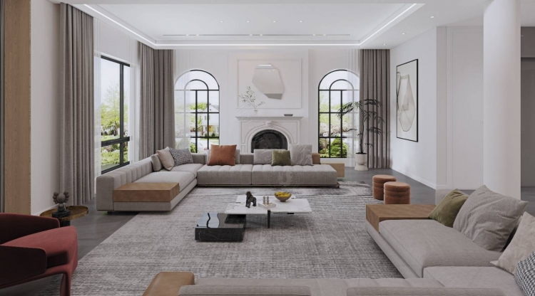 海通花苑现代简约别墅装修效果图-4