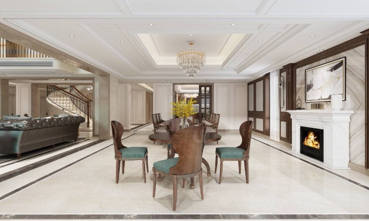 天马花苑美式风格别墅装修效果图-1