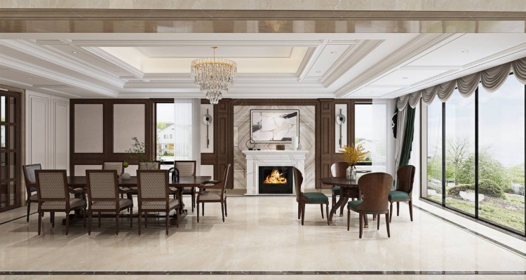 天马花苑美式风格别墅装修效果图-3