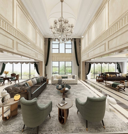 天马花苑美式风格别墅装修效果图-9