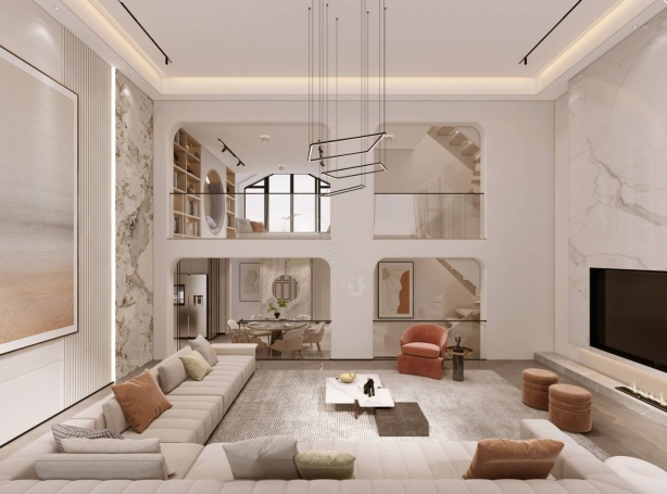 欣绿名苑现代简约别墅装修效果图-1