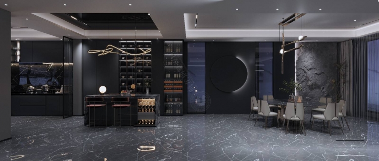 放生池现代简约别墅装修效果图-1