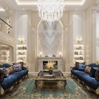 宝华源墅轻奢风格别墅装修效果图