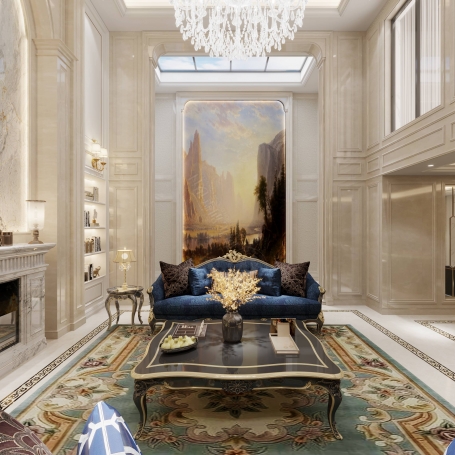 宝华源墅轻奢风格别墅装修效果图-5