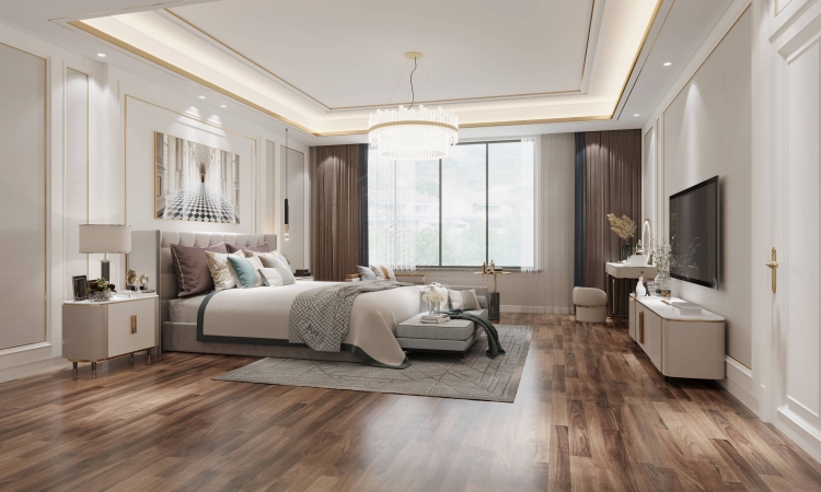 宝华源墅轻奢风格别墅装修效果图-9