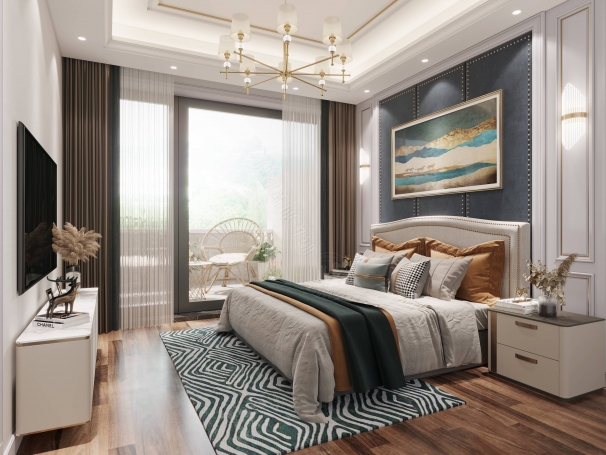 宝华源墅轻奢风格别墅装修效果图-10