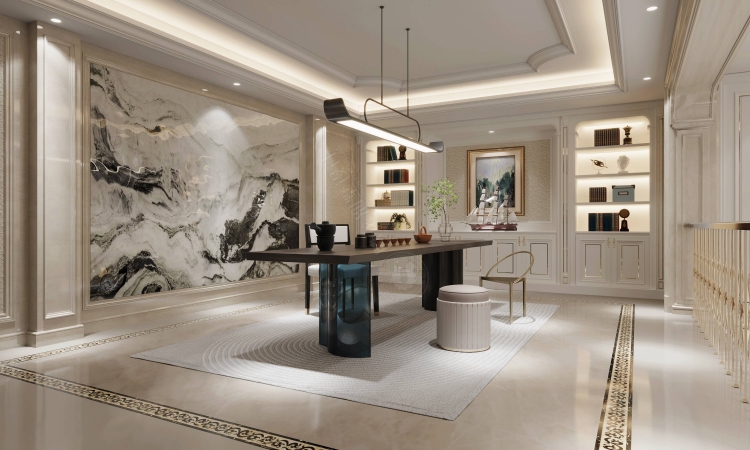 宝华源墅轻奢风格别墅装修效果图-13