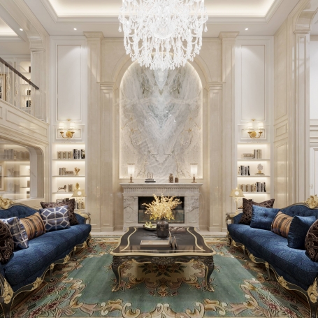 宝华源墅轻奢风格别墅装修效果图-17