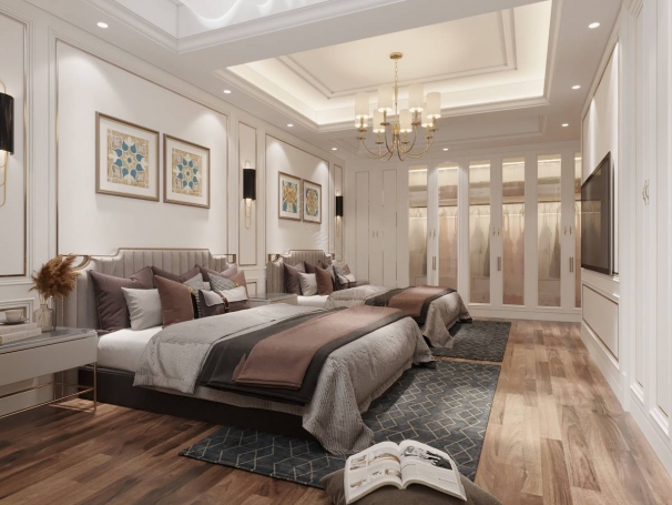 宝华源墅轻奢风格别墅装修效果图-4