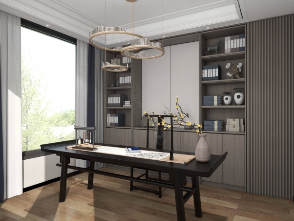 宝华源墅轻奢风格别墅装修效果图-6