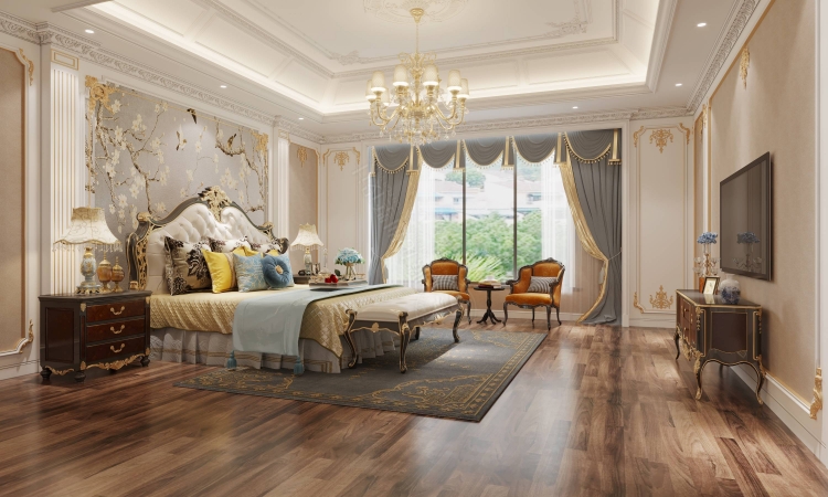 宝华源墅轻奢风格别墅装修效果图-10