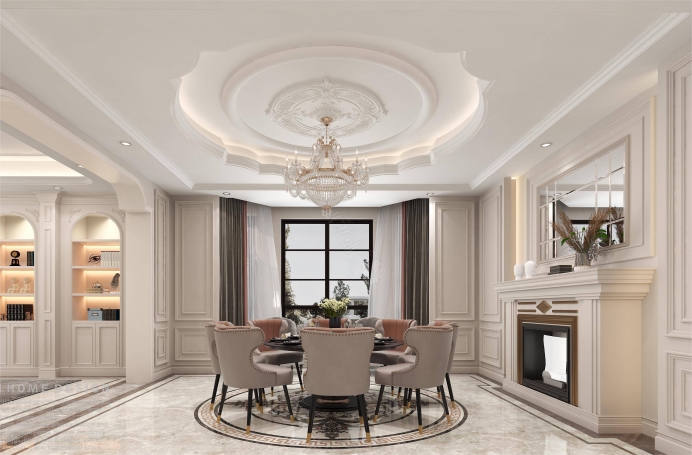 花园洋房法式风格别墅装修效果图-1