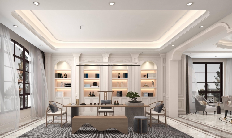 花园洋房法式风格别墅装修效果图-2