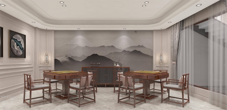 花园洋房法式风格别墅装修效果图-5