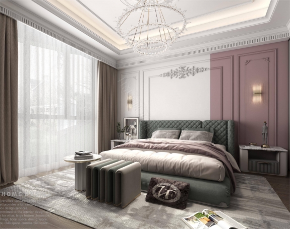 花园洋房法式风格别墅装修效果图-6