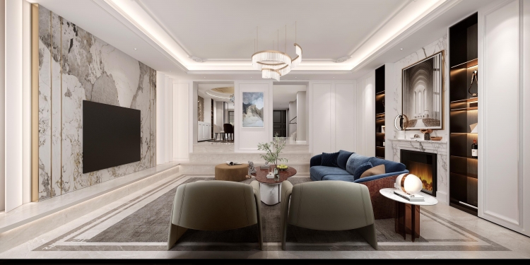 银亿领墅美式风格别墅装修效果图-6