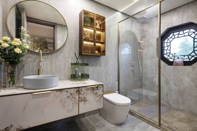 璟云里新中式风格别墅装修效果图-2