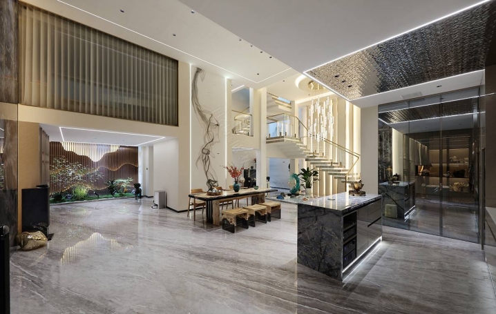 璟云里新中式风格别墅装修效果图-16