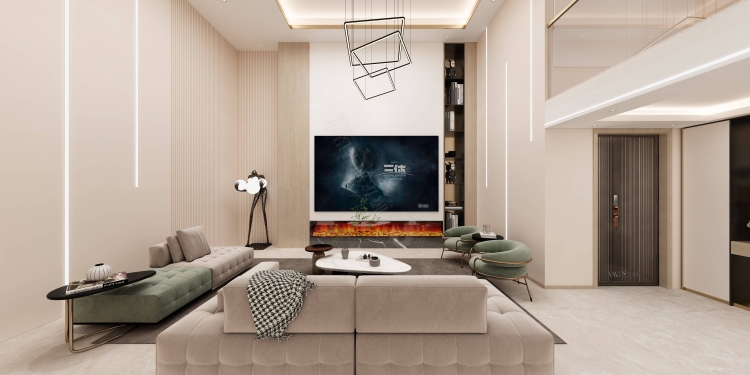 璟云里现代简约别墅装修效果图-9