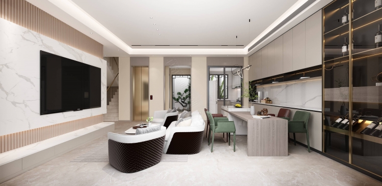 璟云里现代简约别墅装修效果图-12