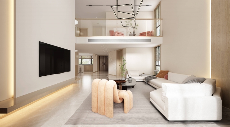 云顶别墅现代简约别墅装修效果图-9