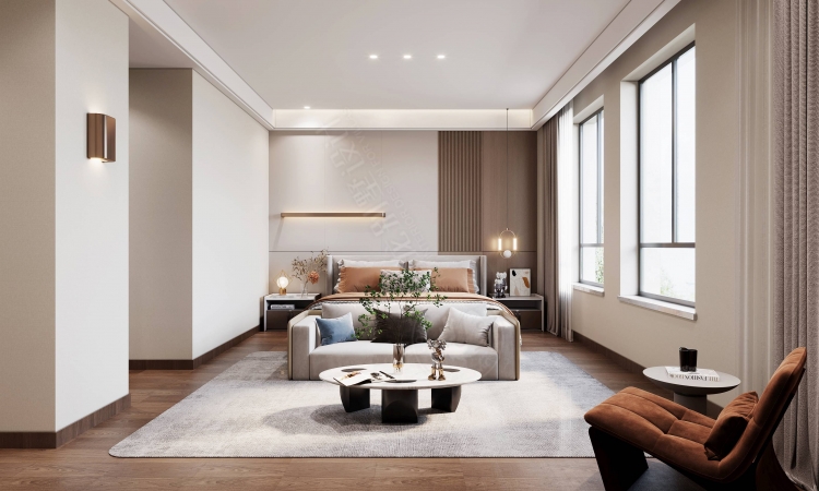 一品漫城新中式风格别墅装修效果图-2