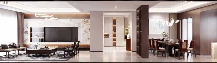 一品漫城新中式风格别墅装修效果图-7