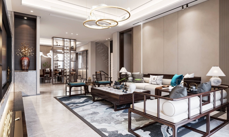 一品漫城新中式风格别墅装修效果图-13