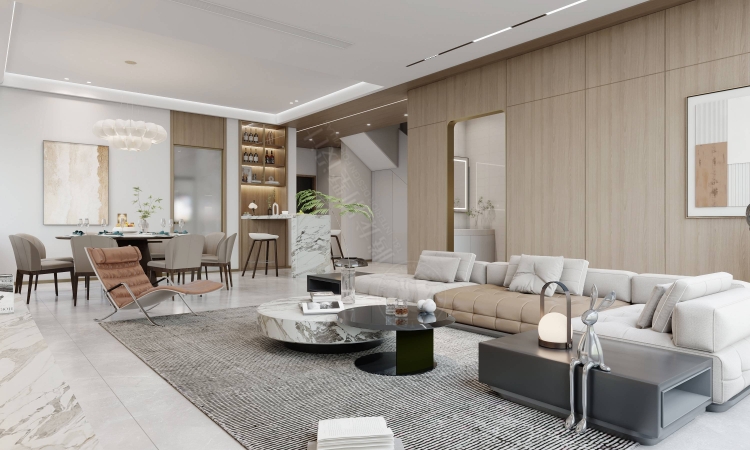 宝华源墅现代简约别墅装修效果图-7