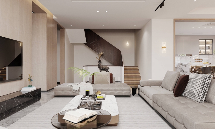 宝华源墅现代简约别墅装修效果图-4