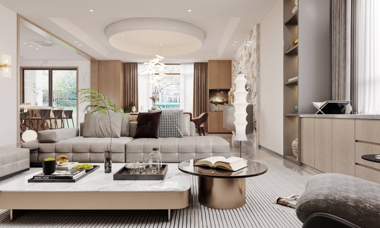 宝华源墅现代简约别墅装修效果图-11