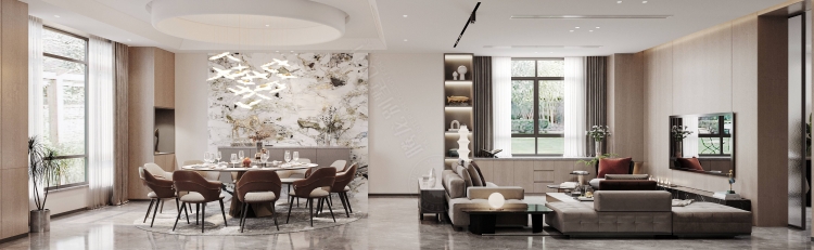 宝华源墅现代简约别墅装修效果图-12