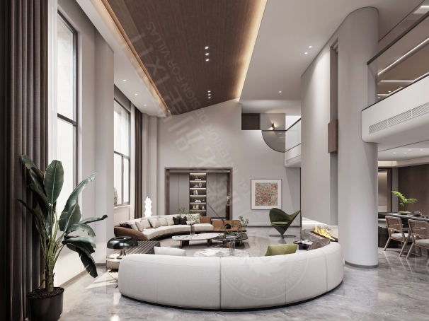 宝华源墅现代简约别墅装修效果图-4