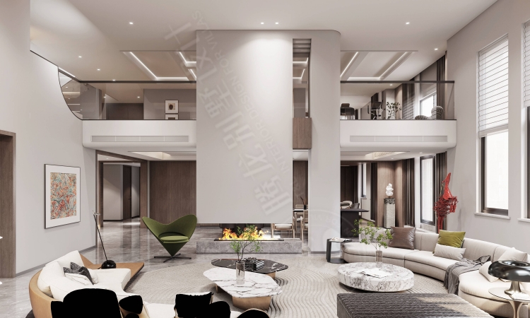 宝华源墅现代简约别墅装修效果图-6