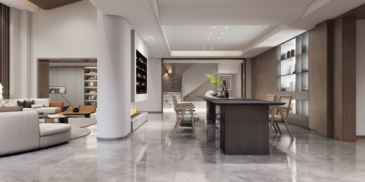 宝华源墅现代简约别墅装修效果图-8