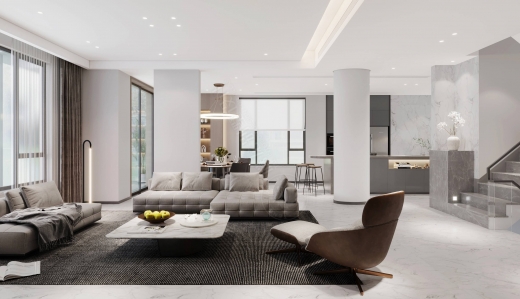 海上湾现代简约别墅装修效果图