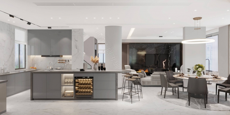 海上湾现代简约别墅装修效果图-9