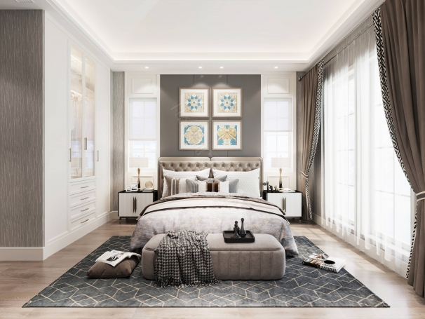 绿城玫瑰园美式风格别墅装修效果图-2