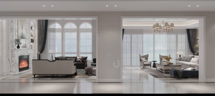 绿城玫瑰园美式风格别墅装修效果图-4