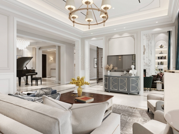 绿城玫瑰园美式风格别墅装修效果图-16