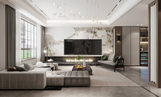 露香园新中式风格别墅装修效果图