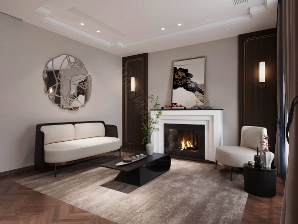 露香园新中式风格别墅装修效果图-1