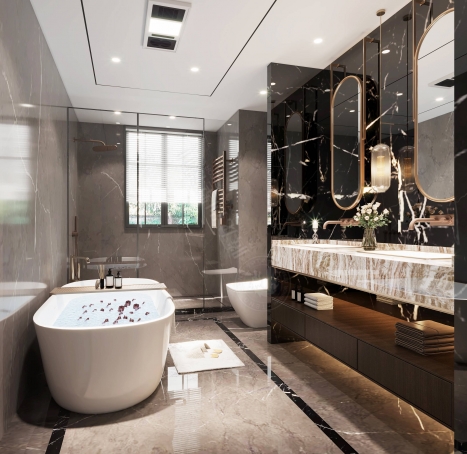 露香园新中式风格别墅装修效果图-4